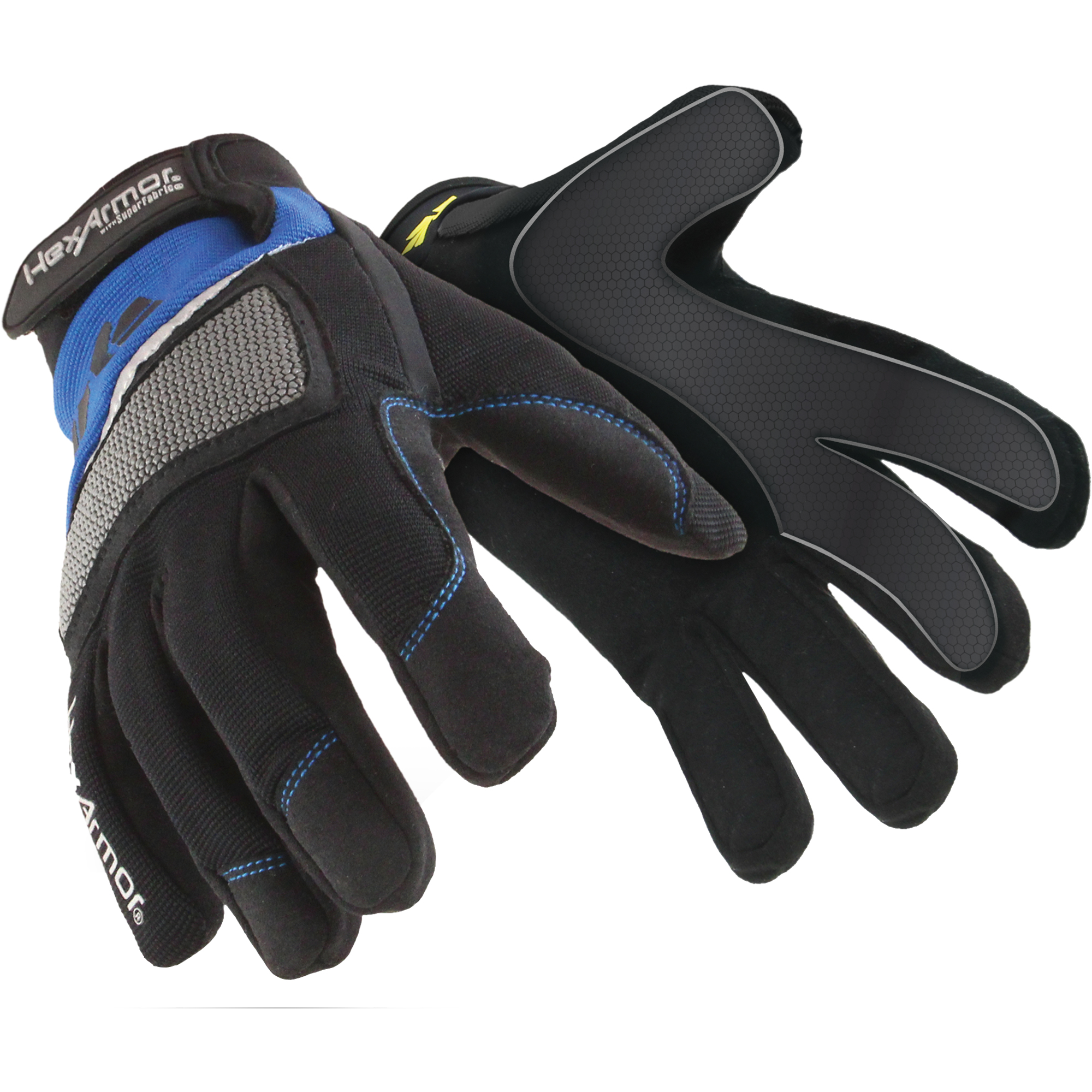HEXARMOR Mechanics+ 4018 Gloves, Size Small/7, SuperFabric® Shell, ANSI
