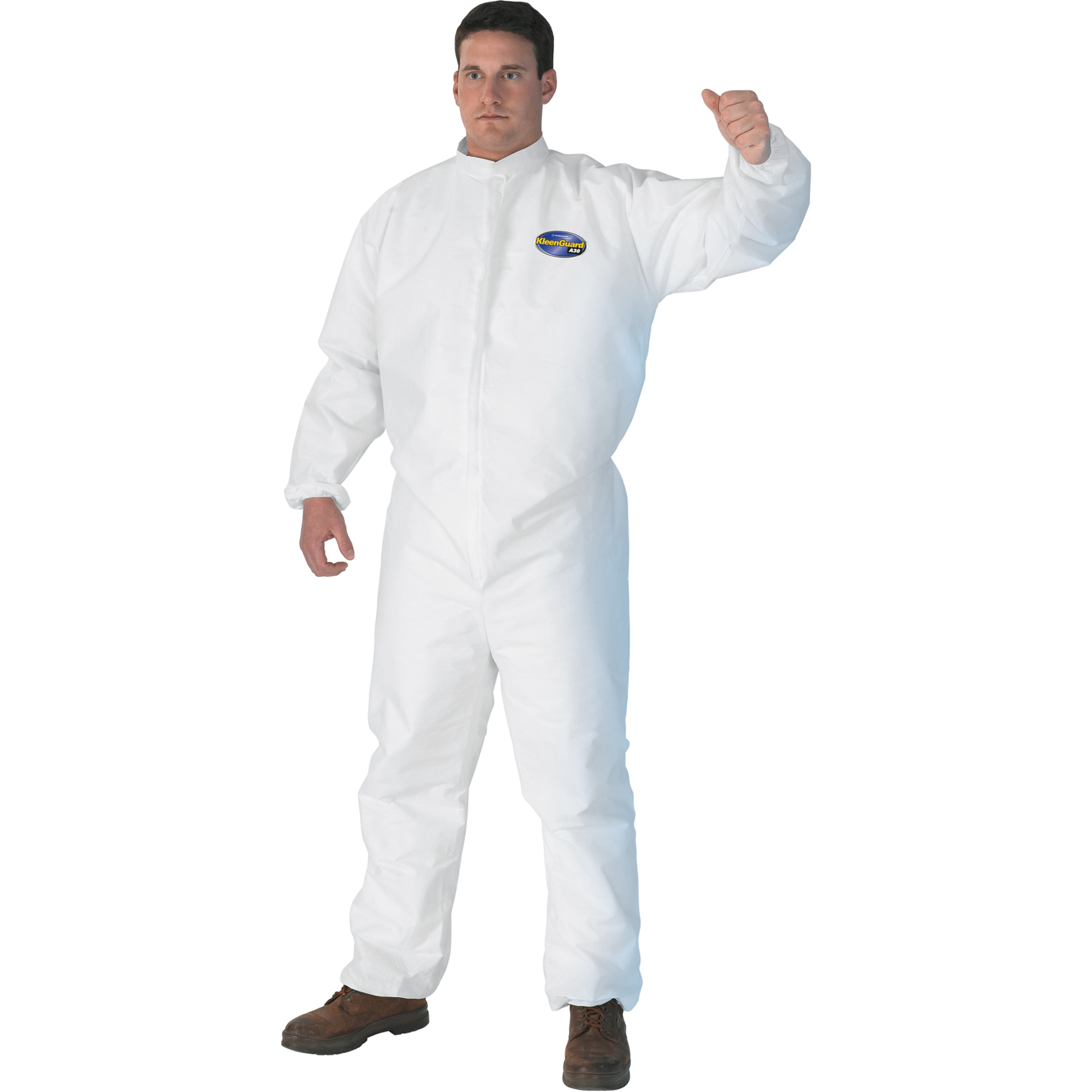 Ansell 46112 Kleenguard A30 Coveralls, Medium, White, SMS