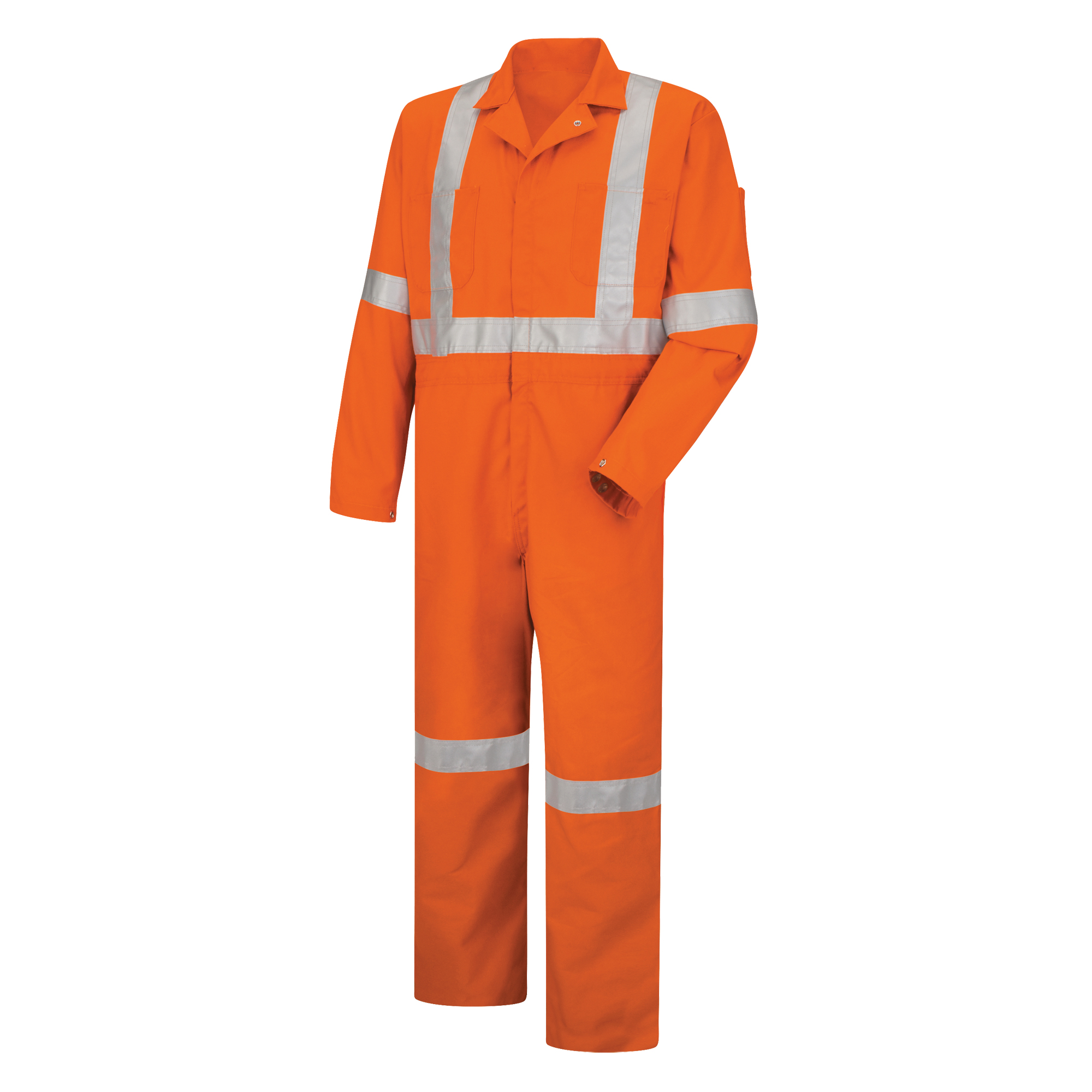 Red Kap CT5SOR-RG-46 Hi-Visibility Coveralls , Men's, Orange, Size 46