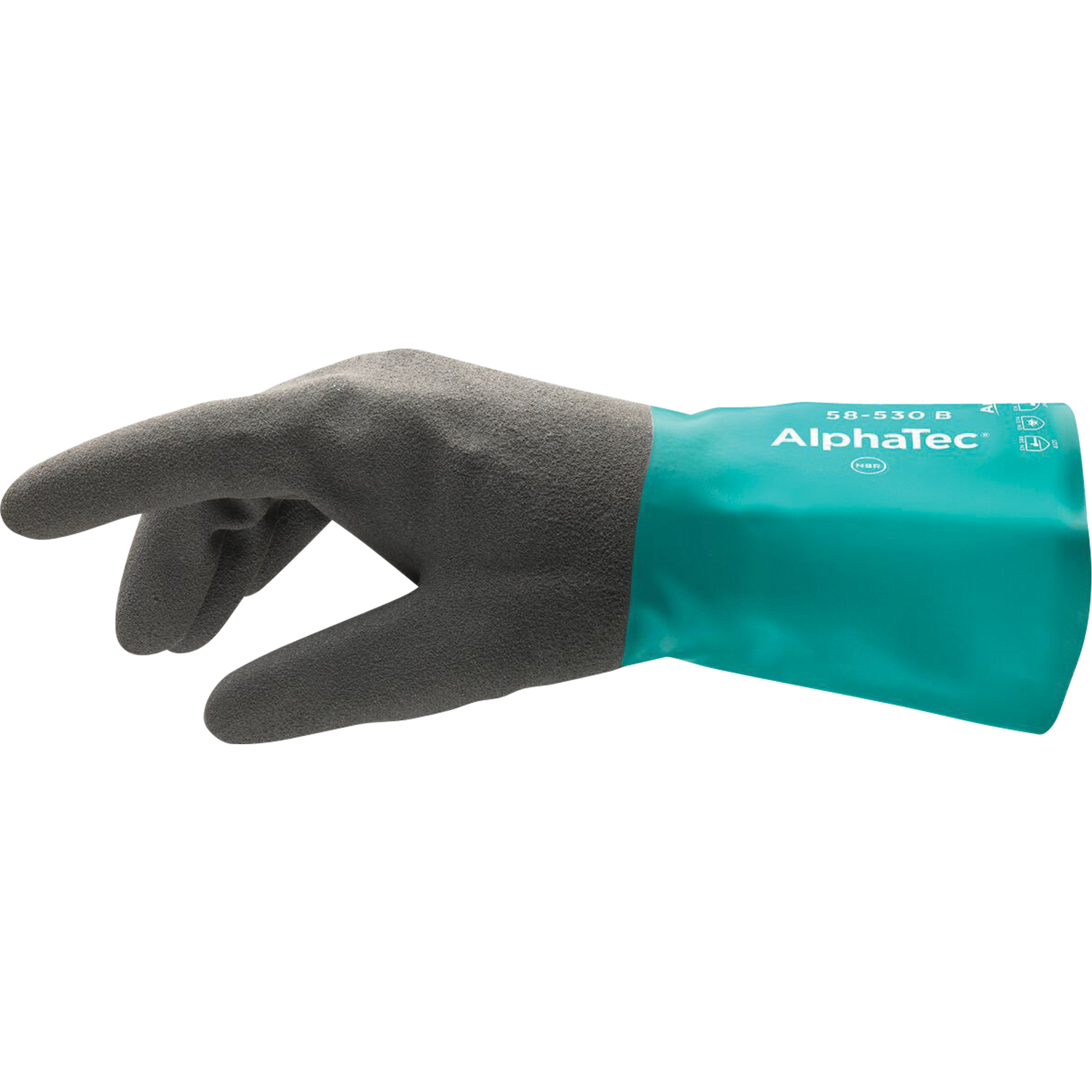 ANSELL AlphaTec® 58535B Gloves, Size Small/7, 14" L, Nitrile, Acrylic