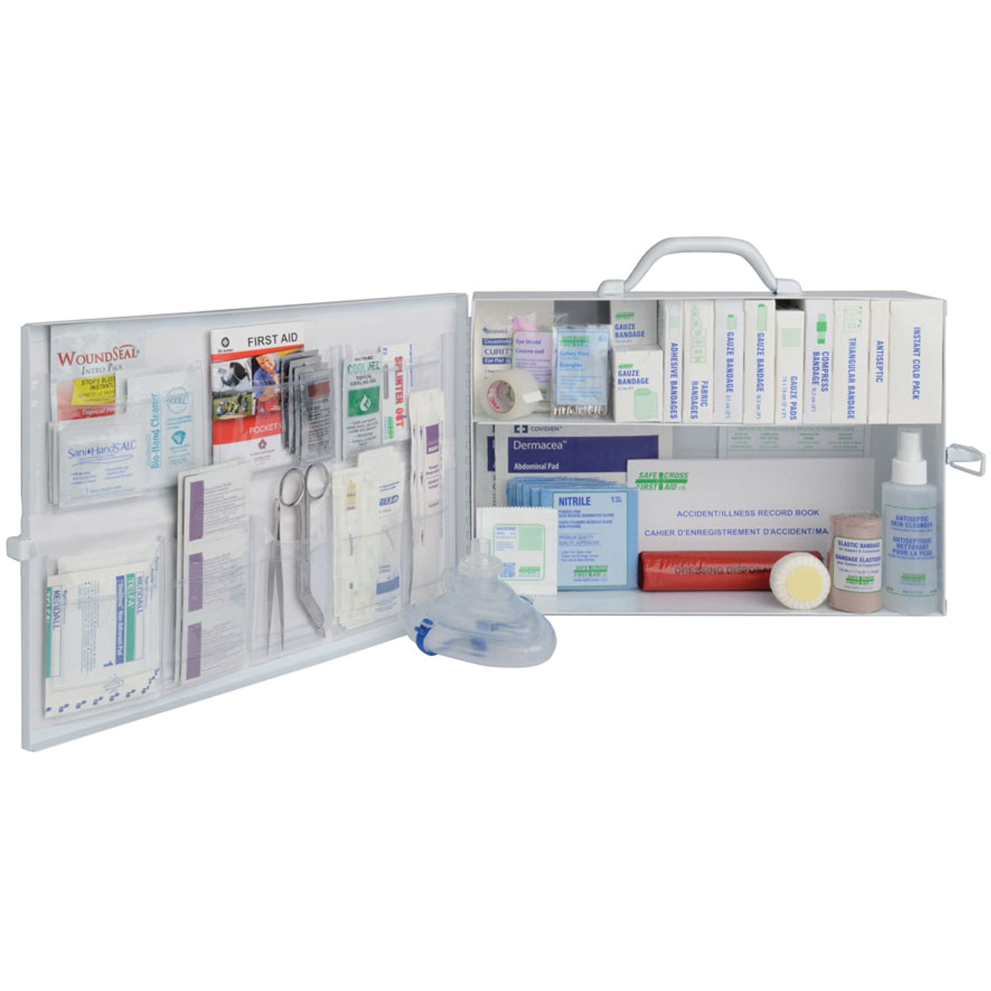 SAFECROSS Office Standard First Aid Kits, Class 1 Medical Device, Metal