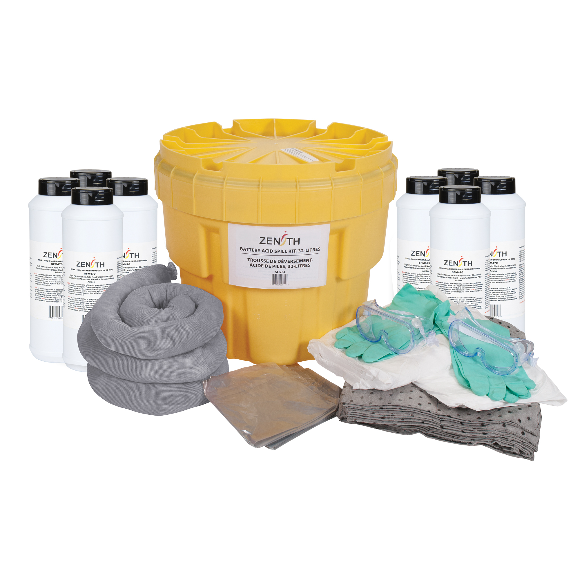 Zenith Safety Products SEI264 Battery Acid Spill Kit, Hazmat
