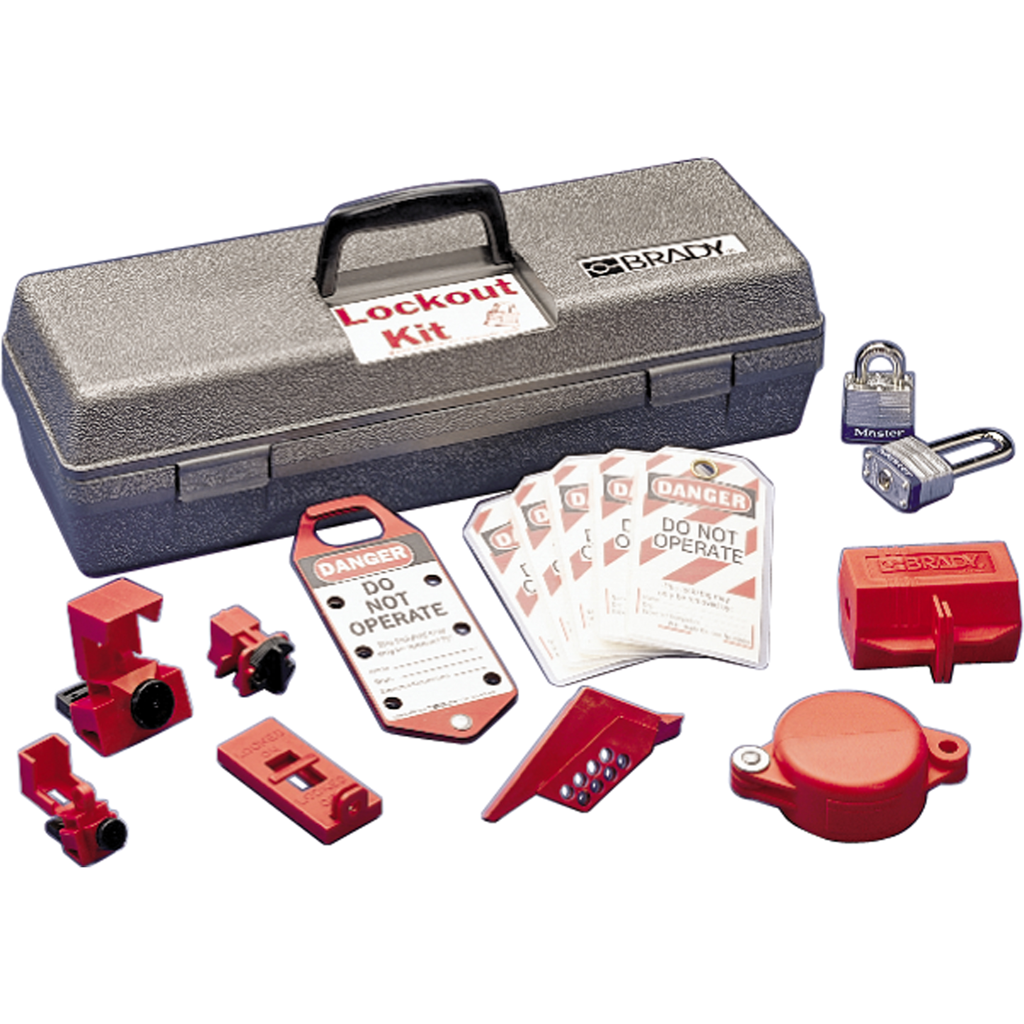 BRADY Lockout Tool Boxes with Components, Valve Kit, 12 Components
