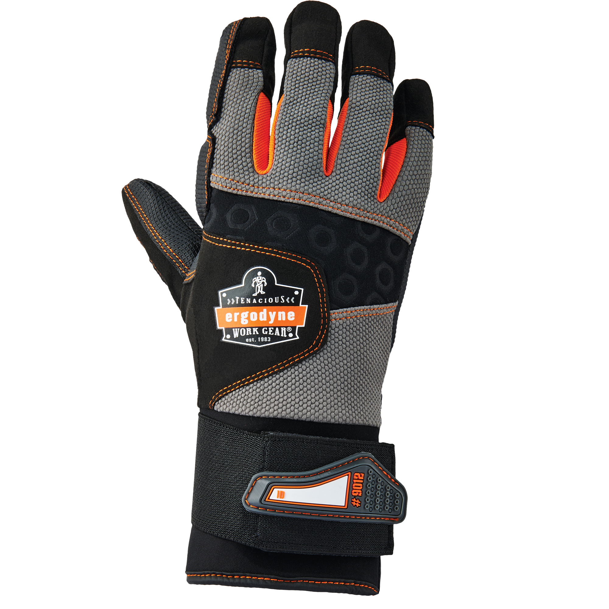 Black Ergodyne ProFlex 9002 Certified Anti-Vibration Work Glove Large