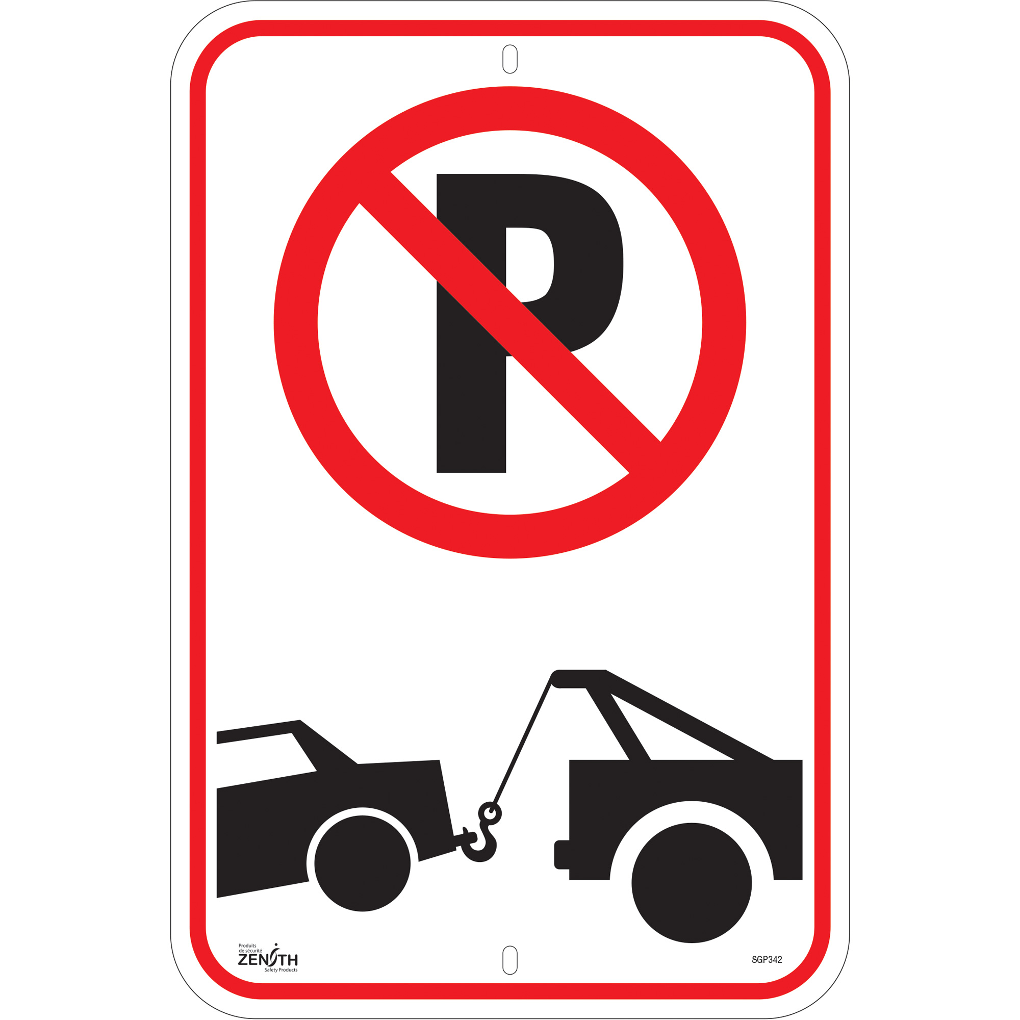 Zenith Safety Products SGP342 No Parking Tow Away Zone Sign, 18
