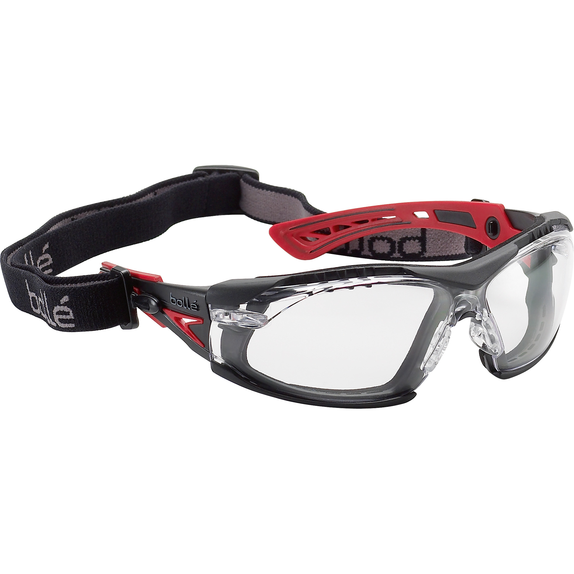 Bolle RUSHPFSPSI Rush+ Foam Rimmed Safety Glasses with Strap, Clear
