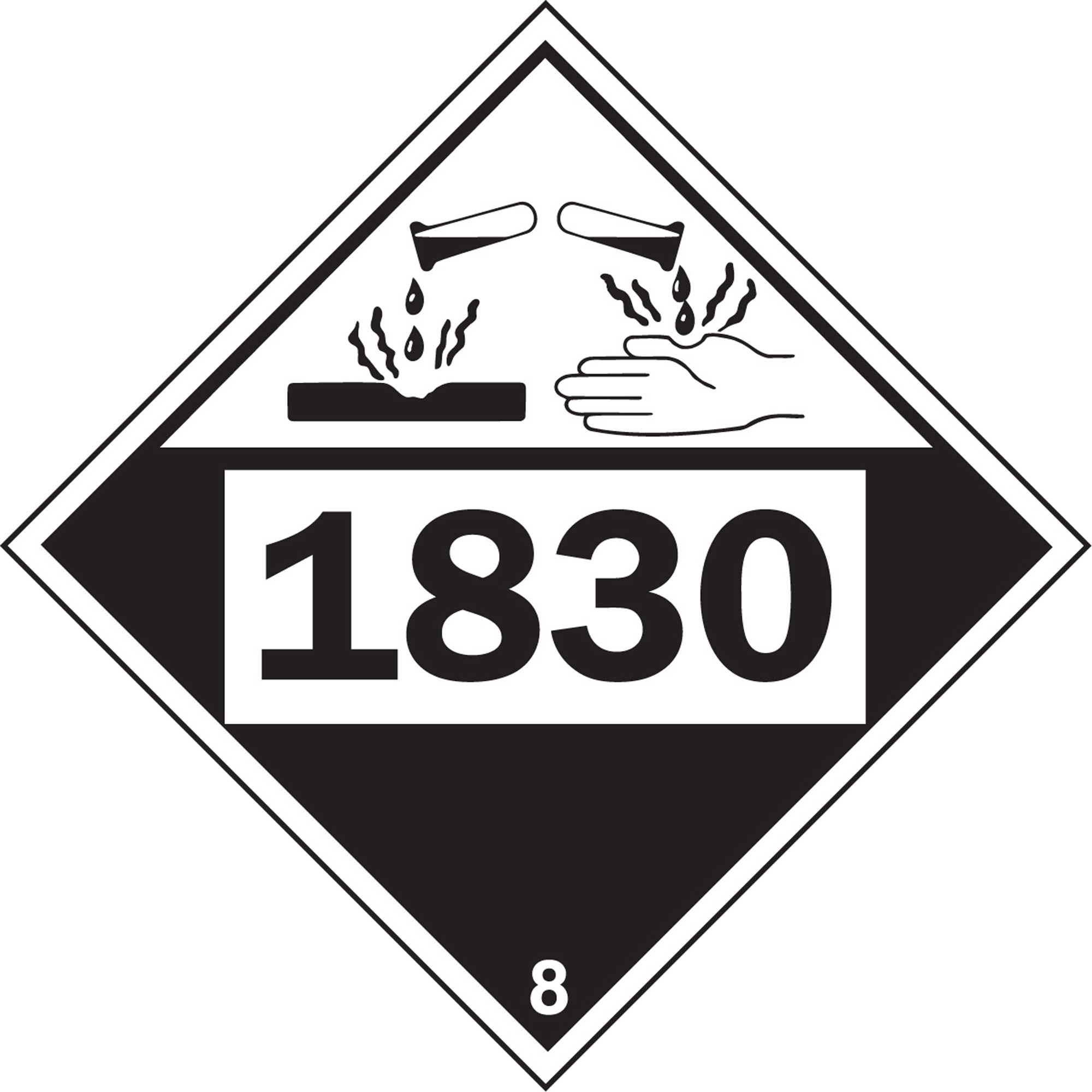 picture Corrosive Material Placard 1830 sulphuric acid corrosive materials tdg placard plastic