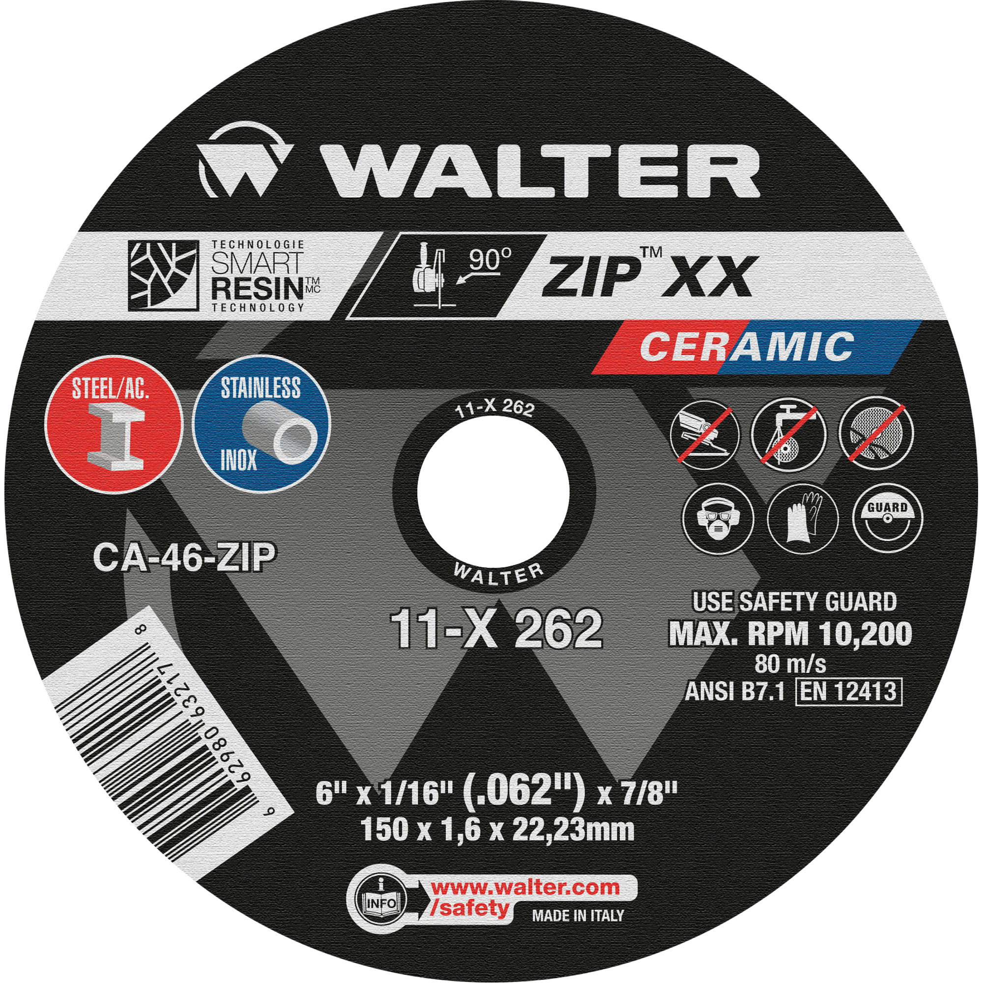 Walter Surface Technologies 11X262 Zip XX Ceramic Cut-Off