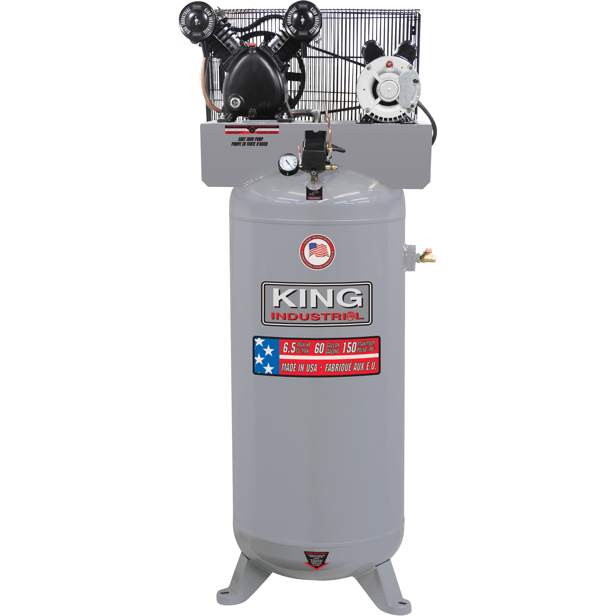 King Canada KC-6160V2 Industrial Compressors, 50 Gal. (60 US Gal)