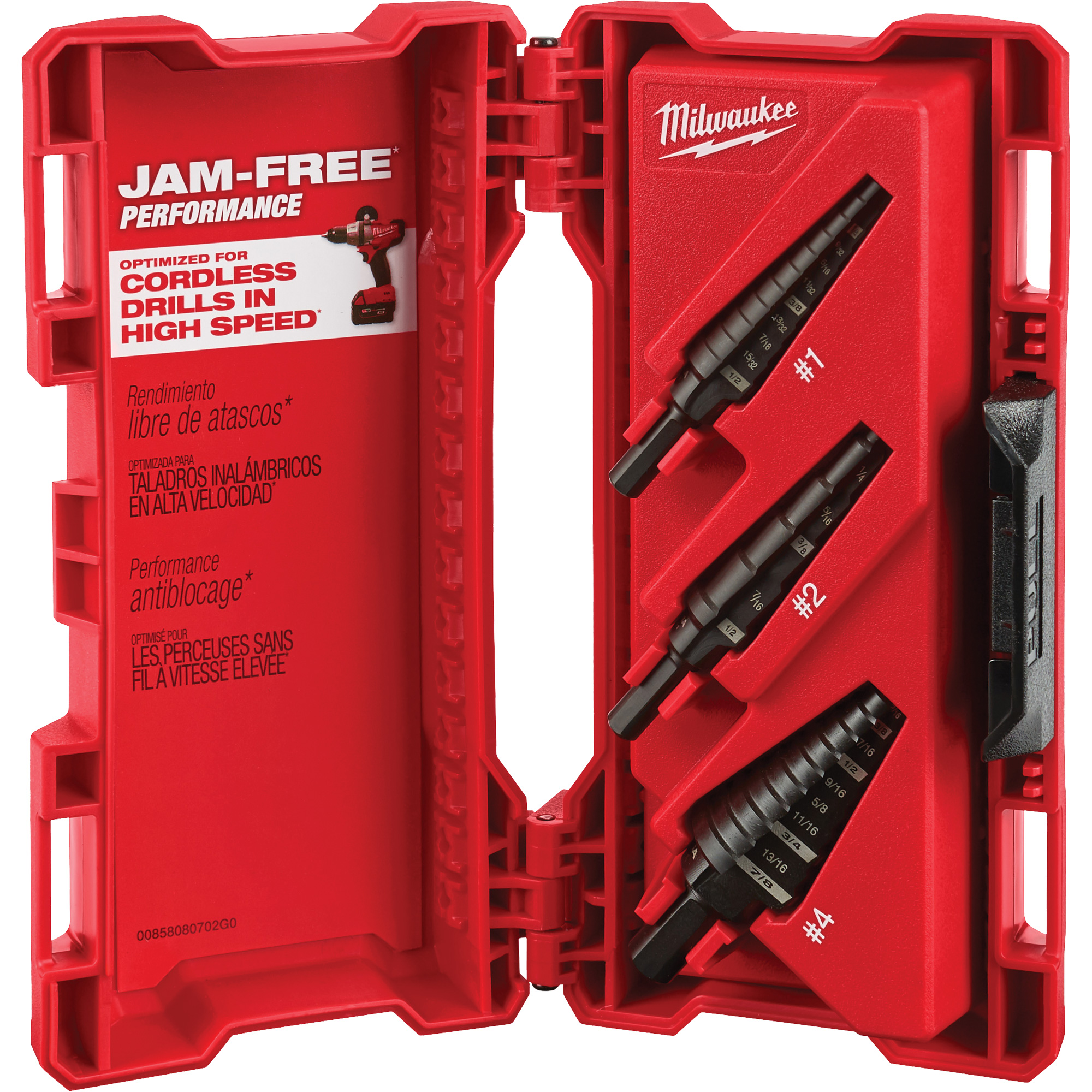 MILWAUKEE Step Drill Bit Set, 3 Pieces, High Speed Steel TYE901 (4889