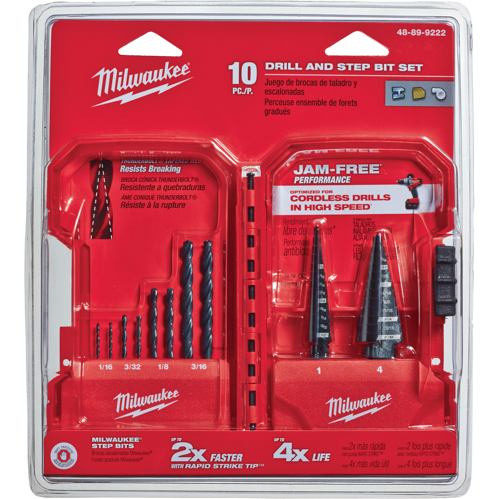 MILWAUKEE Step Drill Bit Set TYE902 (48899222) Shop Drill Bit Set