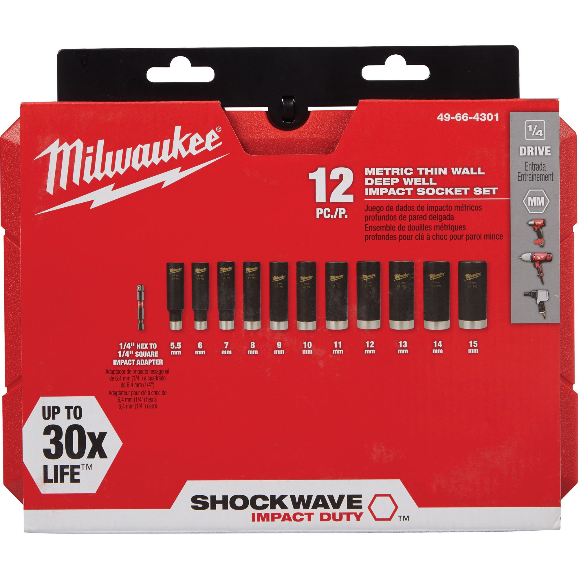 MILWAUKEE Shockwave Impact Duty Deep Well Socket Set TYG437 (49664301) Shop Impact Socket