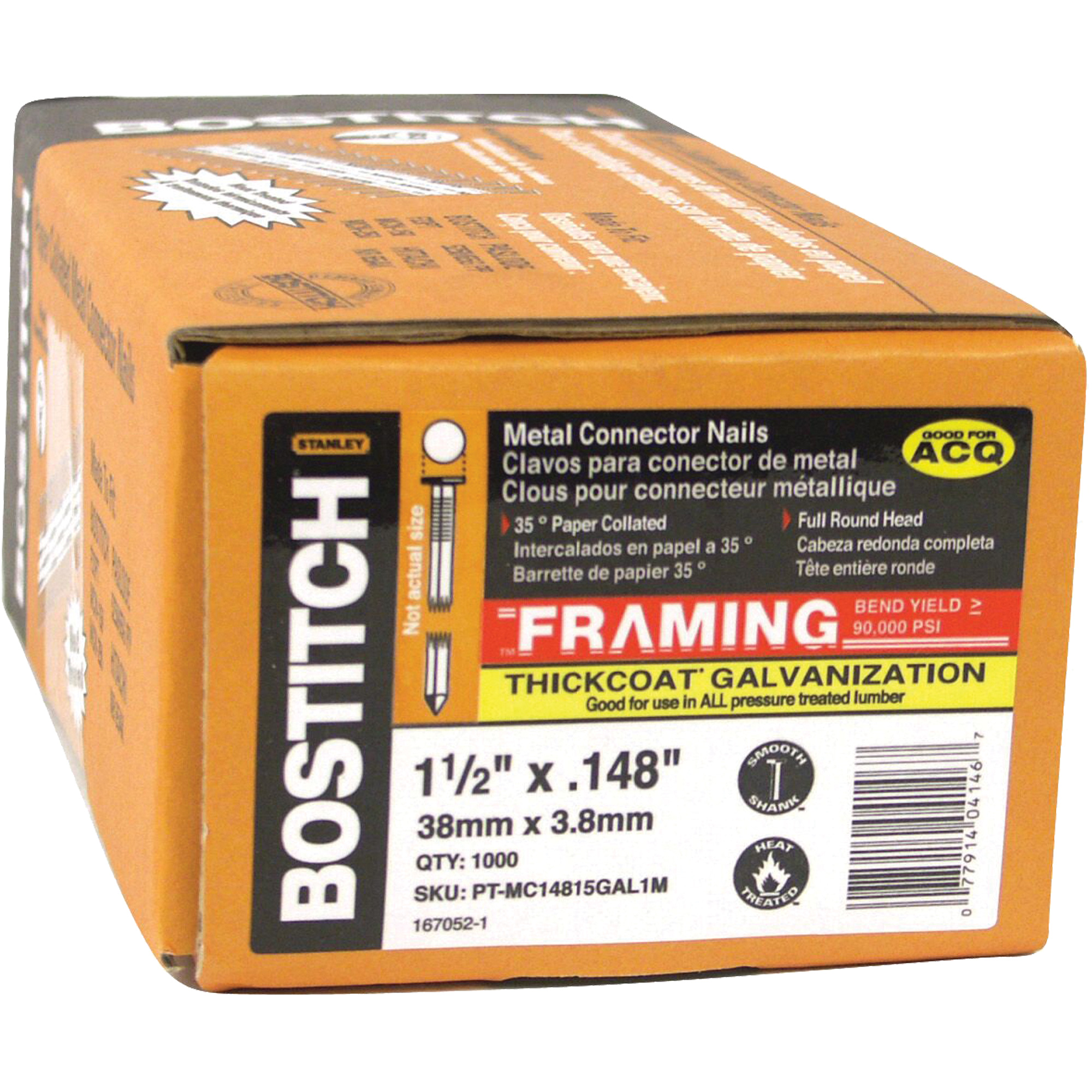 Stanley Bostitch PTMC14815G1M 35° Angled Strapshot Metal Connector Nails