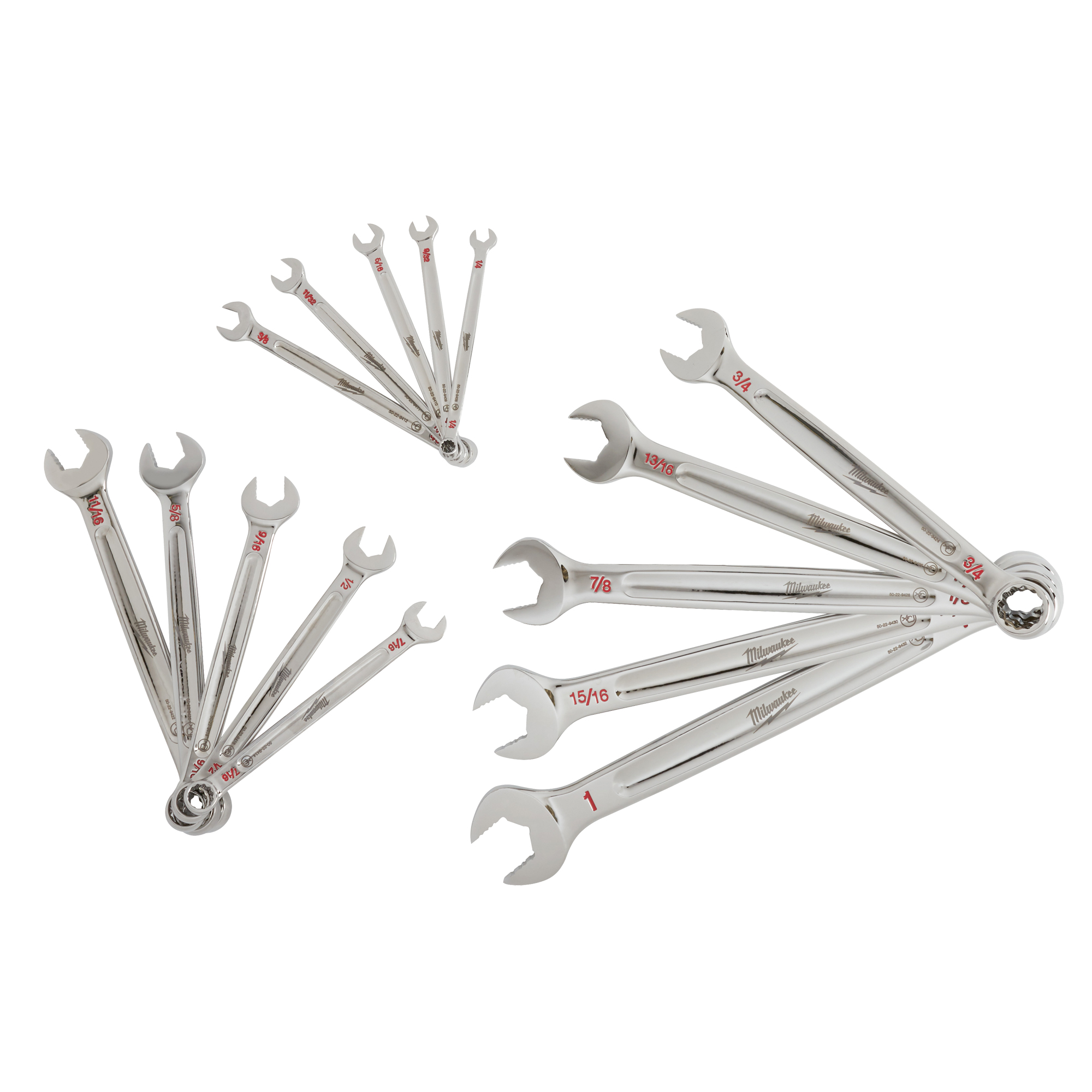 MILWAUKEE Wrench Set, Combination, 15 Pieces, Imperial TYY012 (48229415) Shop Wrench Set