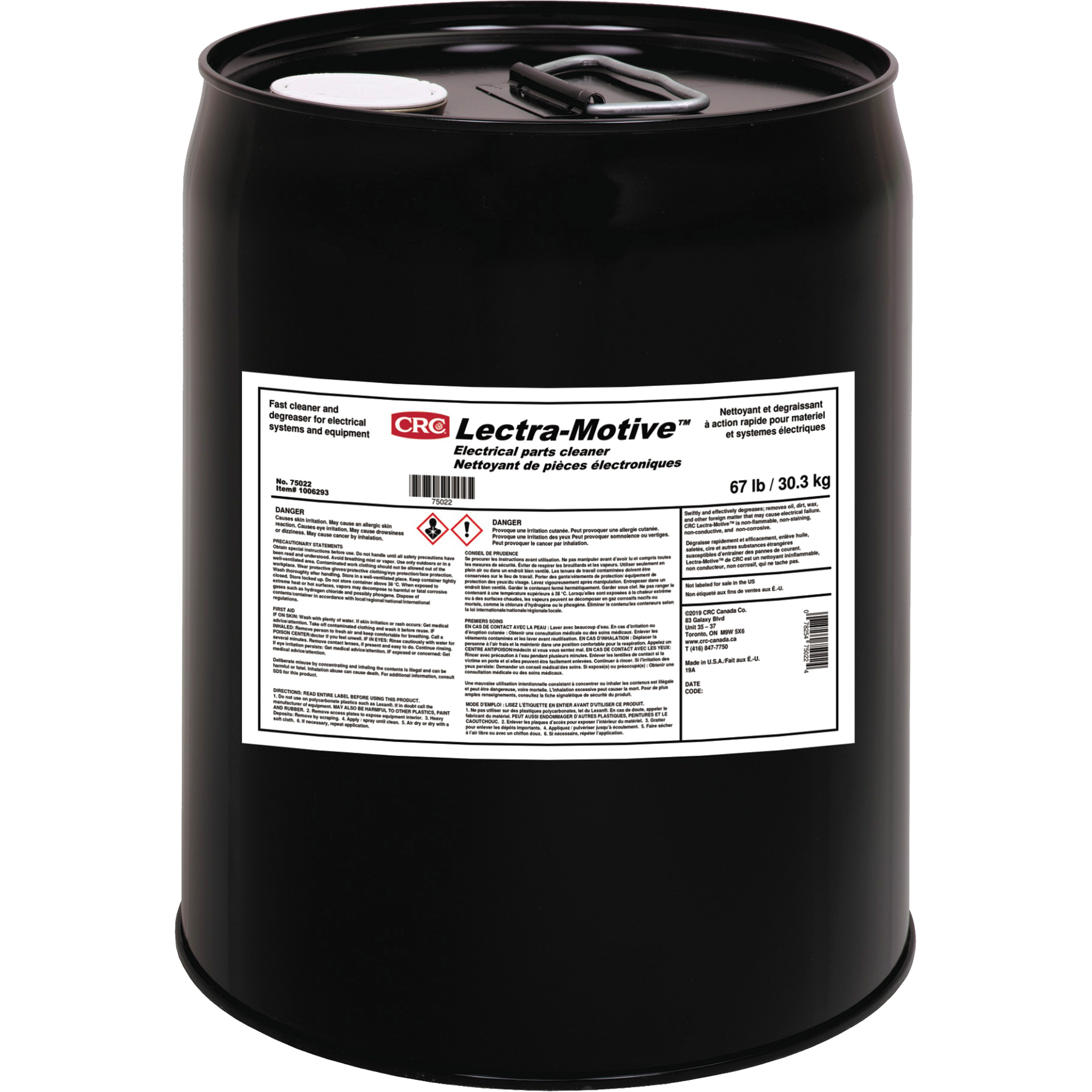 CRC Canada 75022 LectraMotive Electric Parts Cleaner, 19 L, Pail
