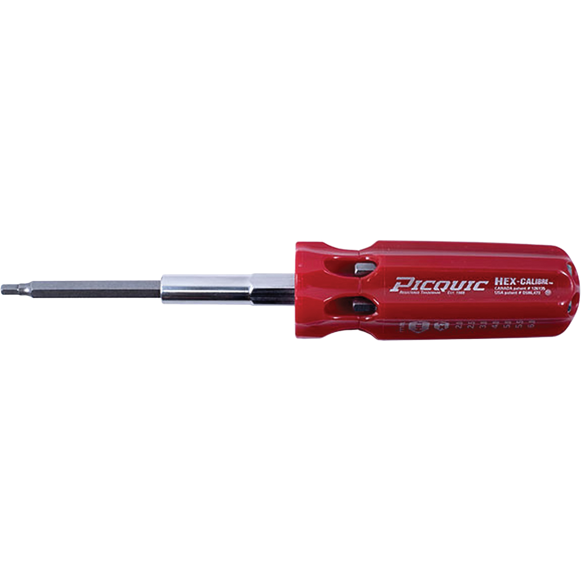 Picquic 88153 Hex Calibre Metric Multi Bit Screwdriver Plastic Handle
