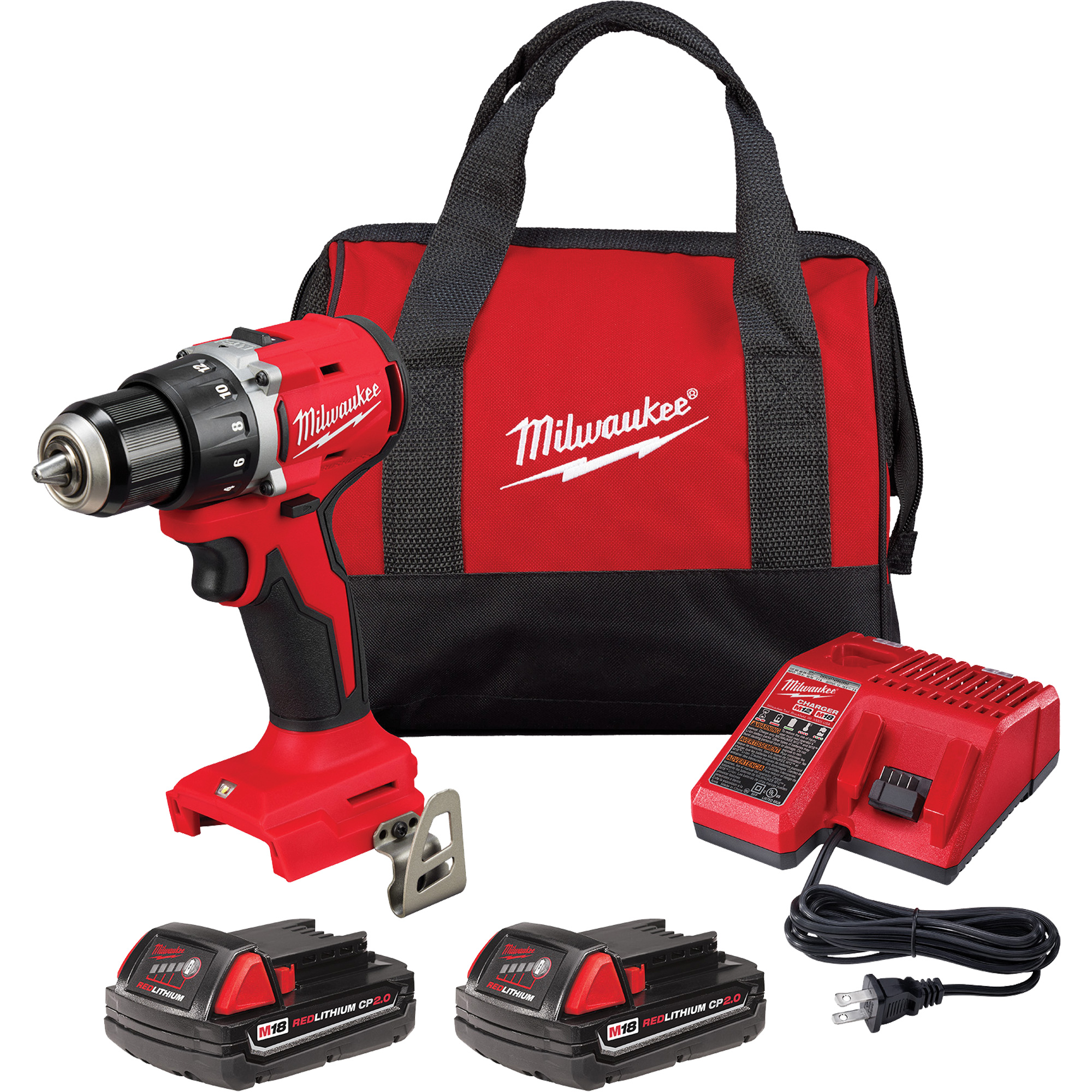 Milwaukee 360122CT M18 Compact Brushless Drill/ Driver Kit, Lithium