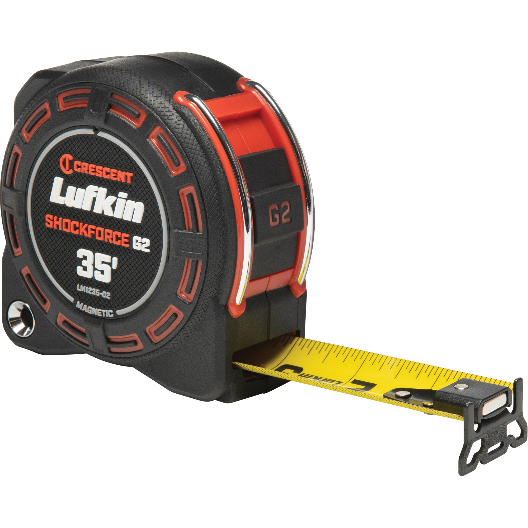 Lufkin Crescent L1125CME2 Ruban à Mesurer Double Face 3cm/1-3/16 X 8m/26' Shockforce 30 M Test - Version Avec Lame Jaune