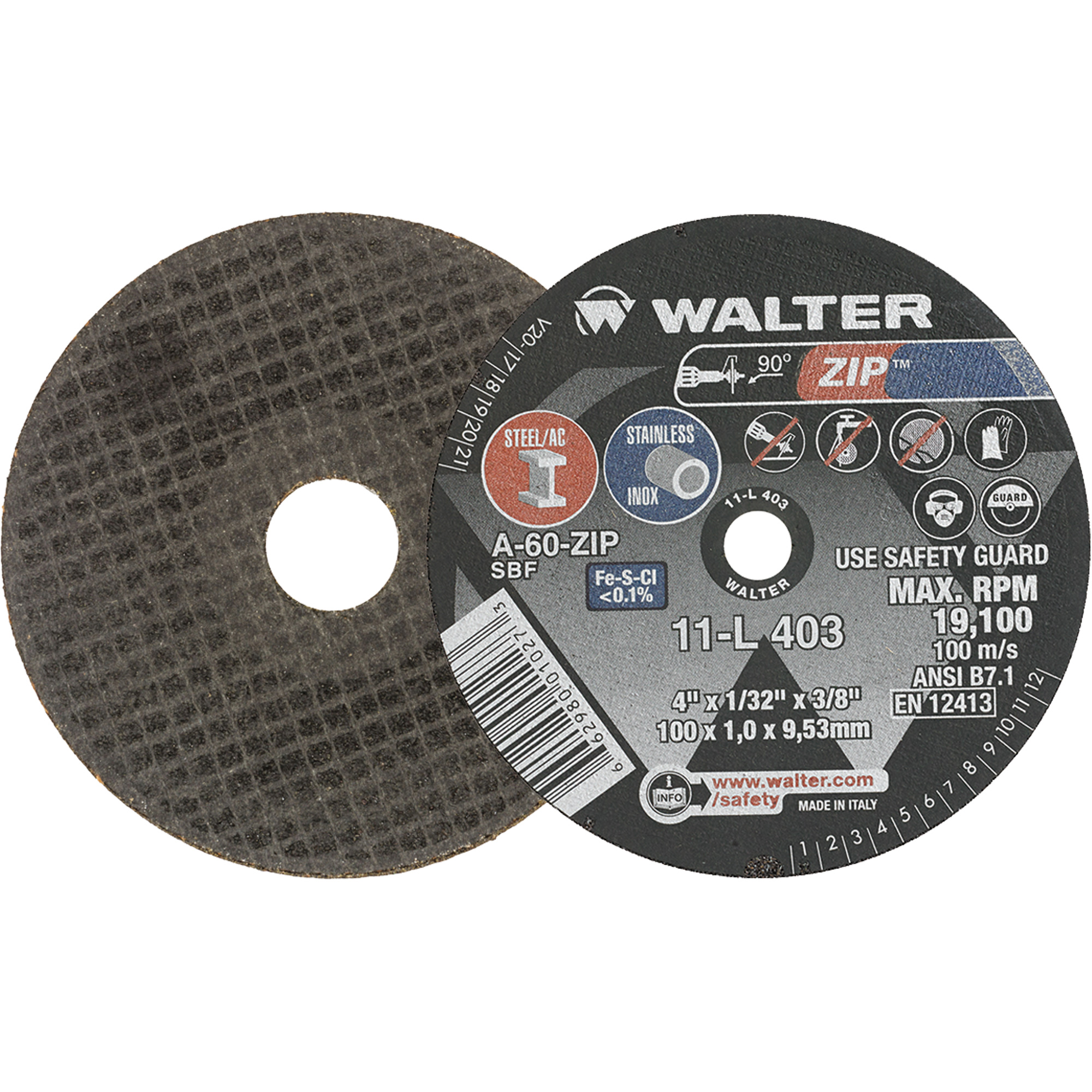 WALTER SURFACE TECHNOLOGIES Portable Small Diameter Reinforced CutOff