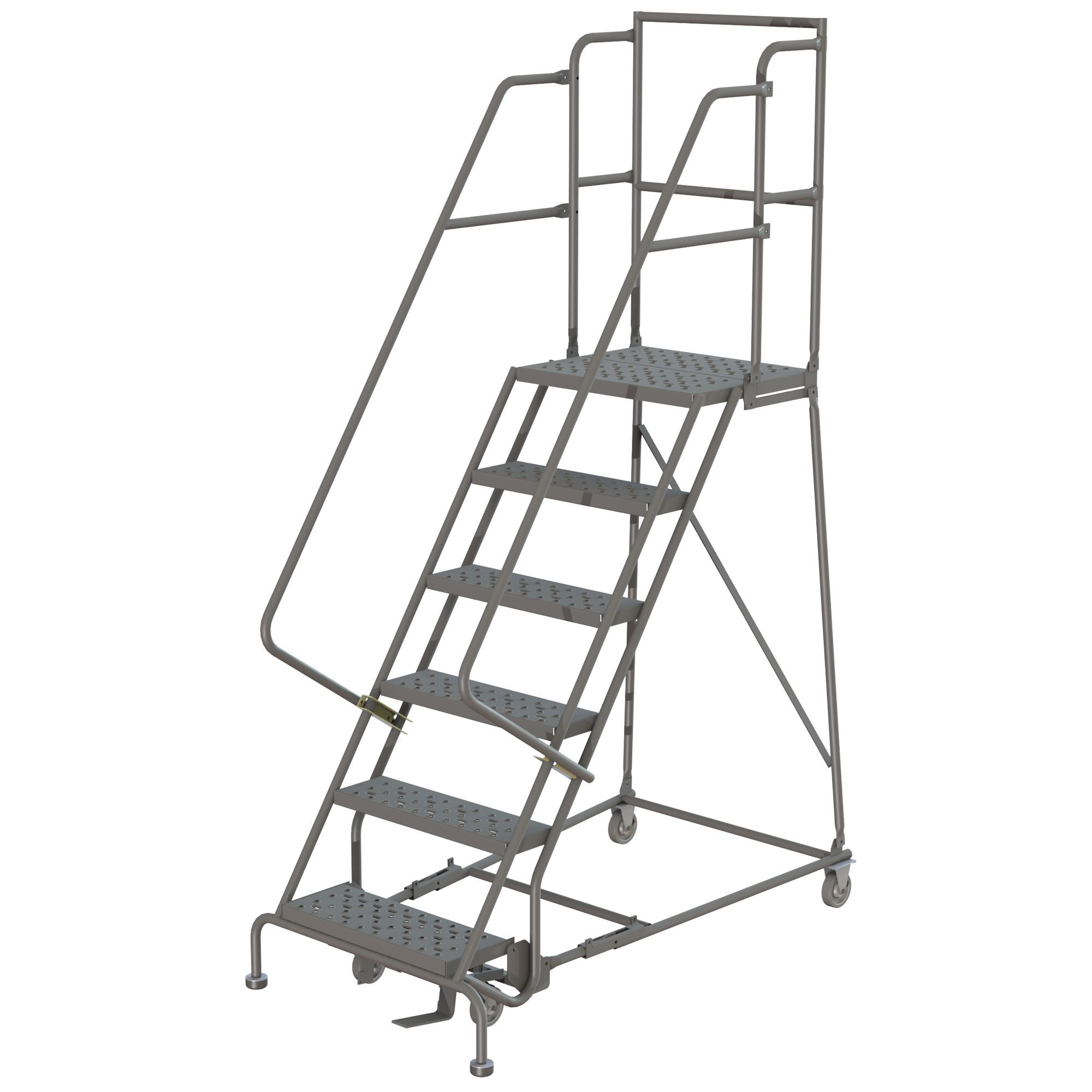 TRI ARC MANUFACTURING Deep Top Step Rolling Ladder VC743 KDSR107166 D2