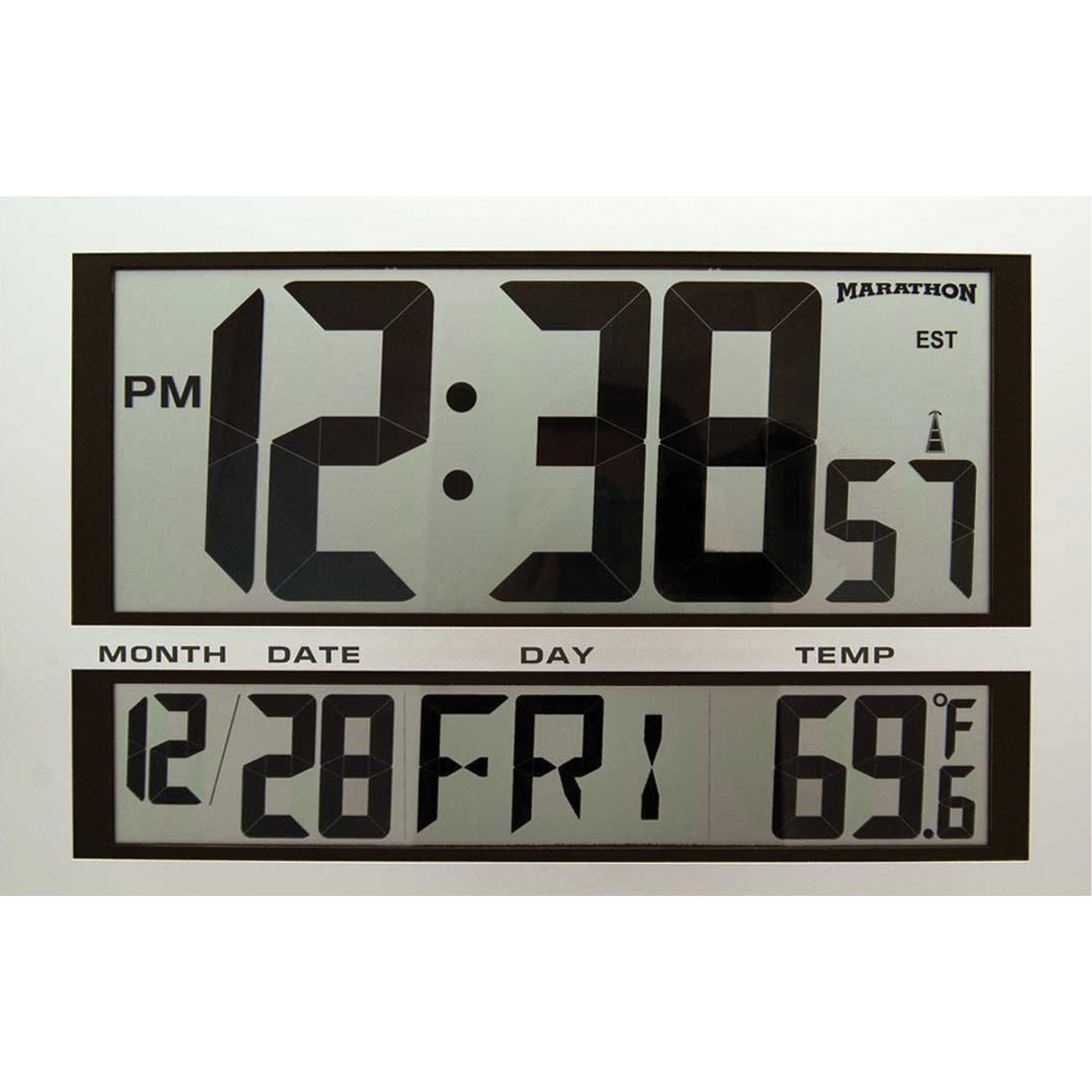 MARATHON Jumbo Clock, Digital, Battery Operated, 16.5" W x 1.7" D x 11