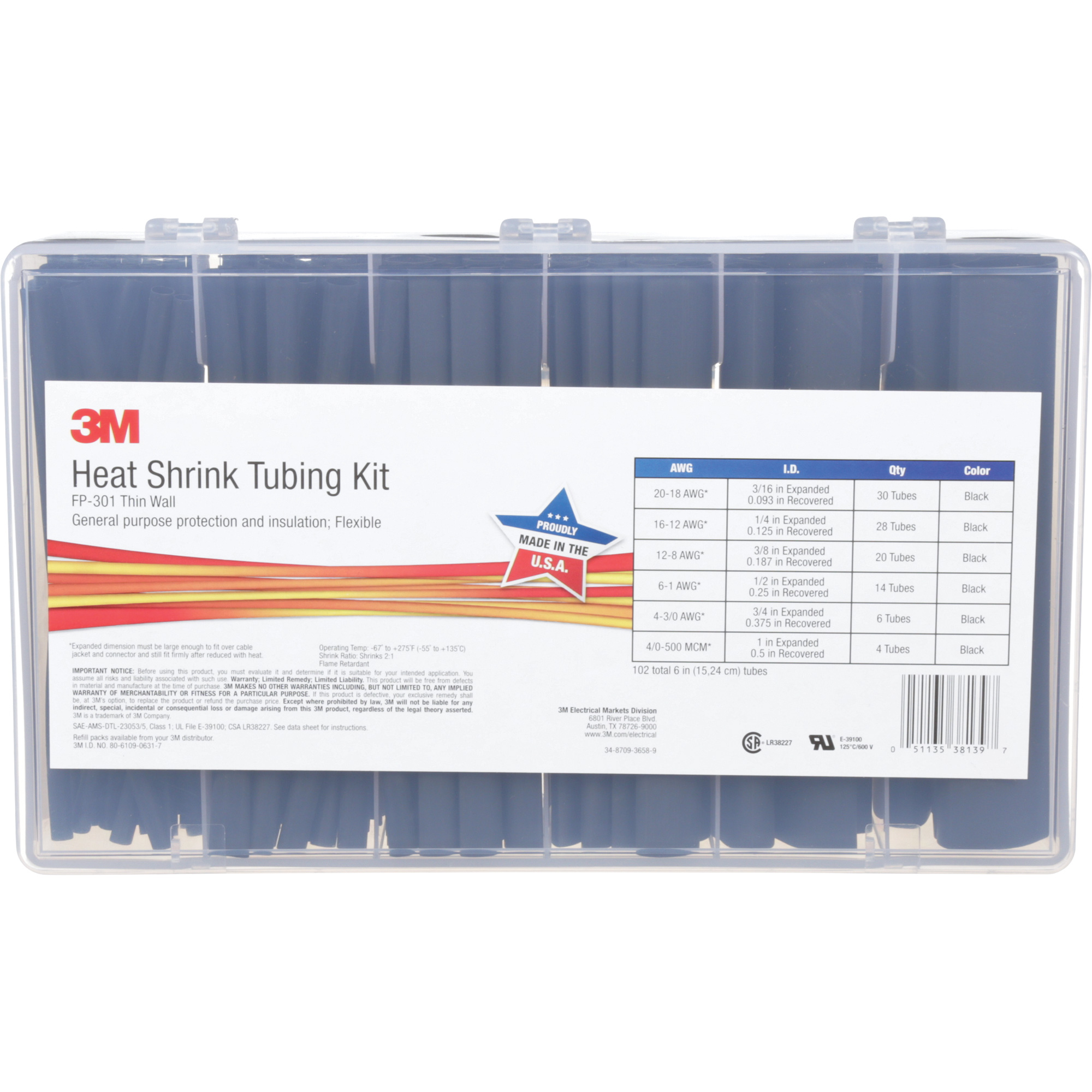 3M Heat Shrink Tubing XH346 (FP301KITBLACK) Shop Heat Shrink Tubing