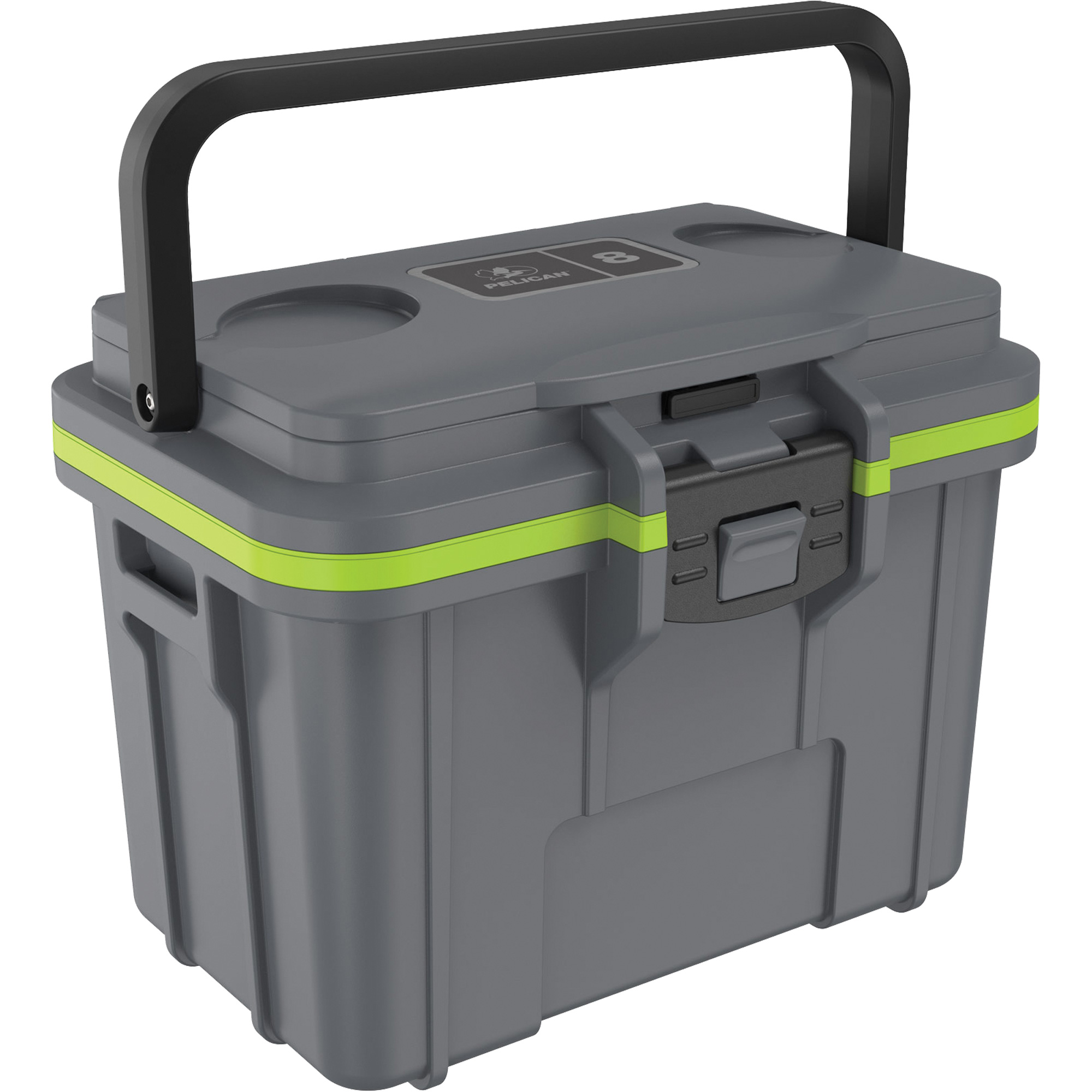 Pelican 8Q-1-DKGRYEGRN Personal Cooler, 8 qt. Capacity