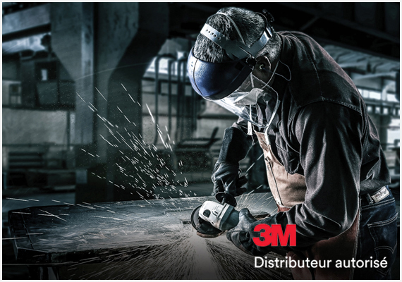 Casque 3M et meuleuse d'angle